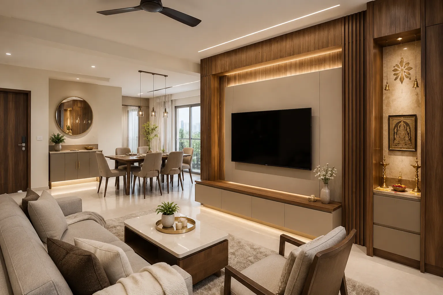 Premium Living Room Interior Design Bangalore
